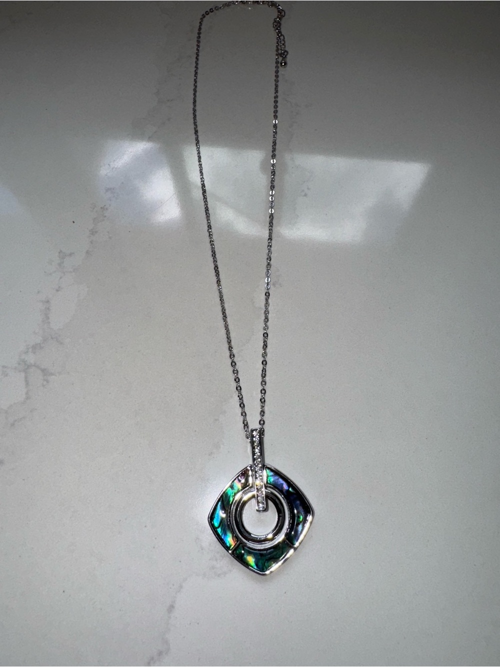Silver Abalone Pendant Necklace - Women Jewelry